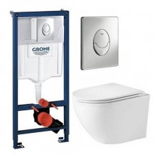 Комплект Grohe Rapid SL 38721001 + унитаз WeltWasser Merzbach 004 GL-WT безободковый