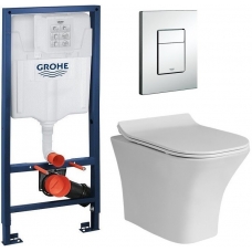 Комплект Система инсталляции Grohe Rapid SL 38772001 + унитаз Cerutti 2615E безободковый с сиденьем