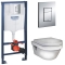 Комплект Система инсталляции для унитазов Grohe Rapid SL 38772001 с кнопкой смыва + Унитаз Gustavsberg Hygienic Flush WWC 5G84HR01 с сиденьем