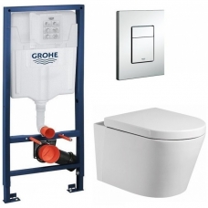 Комплект Система инсталляции Grohe Rapid SL 38772001 + унитаз Cerutti B-2380-3 безободковый с сиденьем