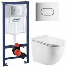 Комплект Система инсталляции Grohe Rapid SL 38981000 + унитаз WeltWasser WW Heimbach 004GL-WT безободковый