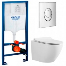 Комплект Система инсталляции Grohe Rapid SL 38721001 + унитаз Grossman GR-4455 безободковый