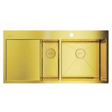 Мойка кухонная Omoikiri Akisame 100-2-LG-R светлое золото