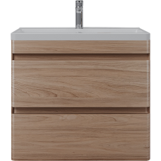 Тумба с раковиной Style Line Атлантика 70 Люкс Plus, подвесная, ясень перламутр