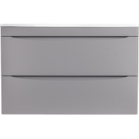 Тумба с раковиной Style Line Бергамо Мини 90 Люкс Plus подвесная, антискрейтч серая Тумба с раковиной Style Line Бергамо Мини 90 Люкс Plus подвесная, антискрейтч серая