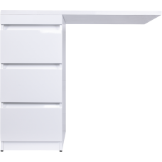 Тумба с раковиной Style Line Даллас 110 L Люкс Plus напольная, белая, 3 ящика