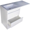 Тумба с раковиной Style Line Даллас 110 L Люкс Plus напольная, белая, 3 ящика