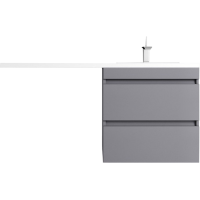 Тумба с раковиной Style Line Даллас 120 R Люкс Plus подвесная, серая