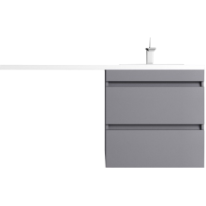 Тумба с раковиной Style Line Даллас 120 R Люкс Plus подвесная, серая
