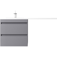 Тумба с раковиной Style Line Даллас Леон 120 L Люкс Plus подвесная, серая
