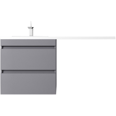 Тумба с раковиной Style Line Даллас Леон 120 L Люкс Plus подвесная, серая