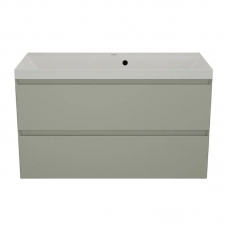 Тумба с раковиной Style Line Манхэттен 100 подвесная, олива, раковина Florentina Астория 100 жасмин