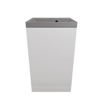 Тумба с раковиной Style Line Моно 50 напольная, белый софт, раковина Asti 50 серый шелк