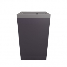 Тумба с раковиной Style Line Моно 50 напольная, графит нубук, раковина Asti 50 серый шелк