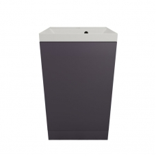 Тумба с раковиной Style Line Моно 50 напольная, графит нубук, раковина Asti 50 жасмин