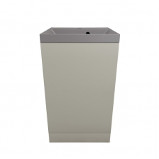 Тумба с раковиной Style Line Моно 50 напольная, санд серая галька, раковина Asti 50 серый шелк