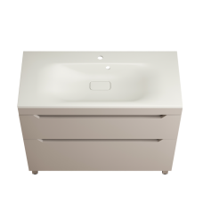 Тумба с раковиной Style Line Остин 100 напольная, крем эмаль plus, раковина Фортуна 100 жасмин