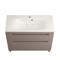 Тумба с раковиной Style Line Остин 100 напольная, тауп темный эмаль plus, раковина Фортуна 100 жасмин