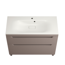 Тумба с раковиной Style Line Остин 100 напольная, тауп темный эмаль plus, раковина Фортуна 100 жасмин