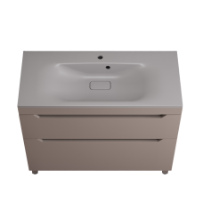 Тумба с раковиной Style Line Остин 100 напольная, тауп темный эмаль plus, раковина Фортуна 100 серый шелк