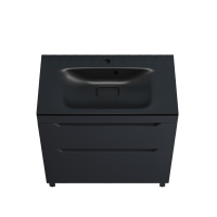 Тумба с раковиной Style Line Остин 80 напольная, графит эмаль plus, раковина антрацит