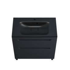 Тумба с раковиной Style Line Остин 80 напольная, графит эмаль plus, раковина антрацит