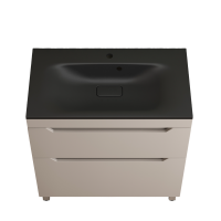 Тумба с раковиной Style Line Остин 80 напольная, крем эмаль plus, раковина Фортуна 80 антрацит