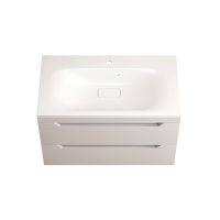 Тумба с раковиной Style Line Остин 80 подвесная, белая эмаль plus, раковина Фортуна 80 белая