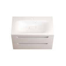 Тумба с раковиной Style Line Остин 80 подвесная, белая эмаль plus, раковина Фортуна 80 белая