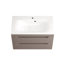 Тумба с раковиной Style Line Остин 80 подвесная, тауп темный эмаль plus, раковина Фортуна 80 белая