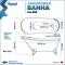Акриловая ванна Teymi Iva 162x69x76 синяя матовая