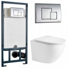 Комплект Система инсталляции WeltWasser Marberg 507 SE 10000004182 + унитаз WeltWasser WW Merzbach 004 GL-WT безободковый