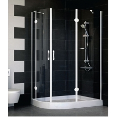 Душевой уголок Vegas Glass AFS-F 120*80 01 01 R профиль белый, стекло прозрачное