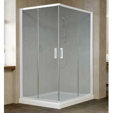 Душевой уголок Vegas Glass ZA-F 0110*100 01 10 профиль белый, стекло сатин