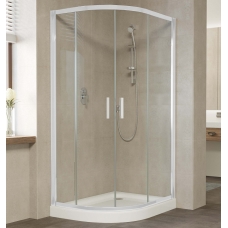 Душевой уголок Vegas Glass ZS-F 100*80 01 01 профиль белый, стекло прозрачное