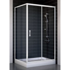 Душевой уголок Vegas Glass ZP+ZPV 100*90 01 01 профиль белый, стекло прозрачное