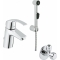 Смеситель Grohe Eurosmart New 23124002 для раковины с гигиеническим душем + Вентиль Grohe 22018000