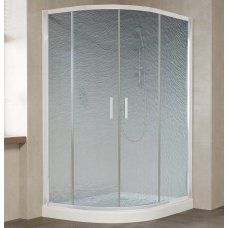 Душевой уголок Vegas Glass ZS-F 120*110 01 02 профиль белый, стекло шиншилла