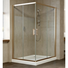 Душевой уголок Vegas Glass ZA-F 0110*100 05 01 профиль бронза, стекло прозрачное
