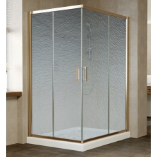 Душевой уголок Vegas Glass ZA-F 110*100 05 02 профиль бронза, стекло шиншилла
