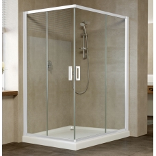 Душевой уголок Vegas Glass ZA-F 0120*100 01 01 профиль белый, стекло прозрачное