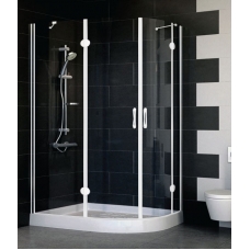 Душевой уголок Vegas Glass AFS-F 120*80 01 01 L профиль белый, стекло прозрачное