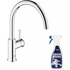 Смеситель Grohe BauClassic 31234000 для кухонной мойки + Средство для очистки Grohe Grohclean 48166000