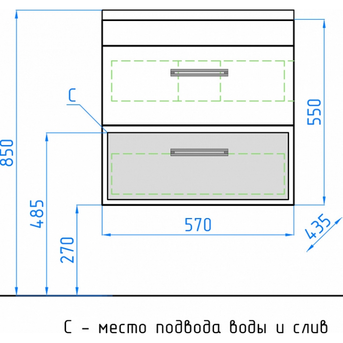 Тумба лотос 60 подвесная